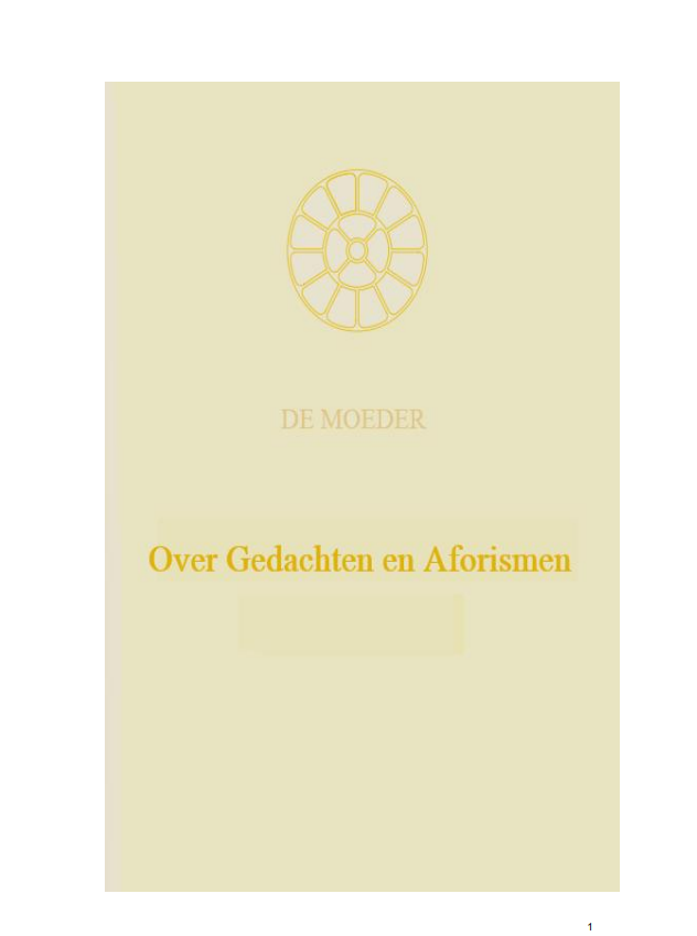 Over Gedachten en Aforismen, De Moeder