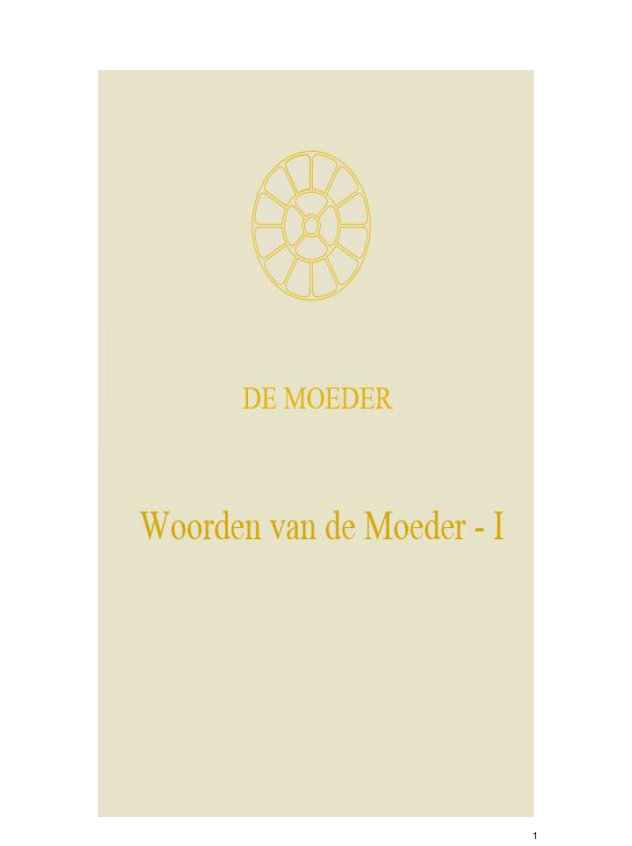 Woorden van de Moeder - I