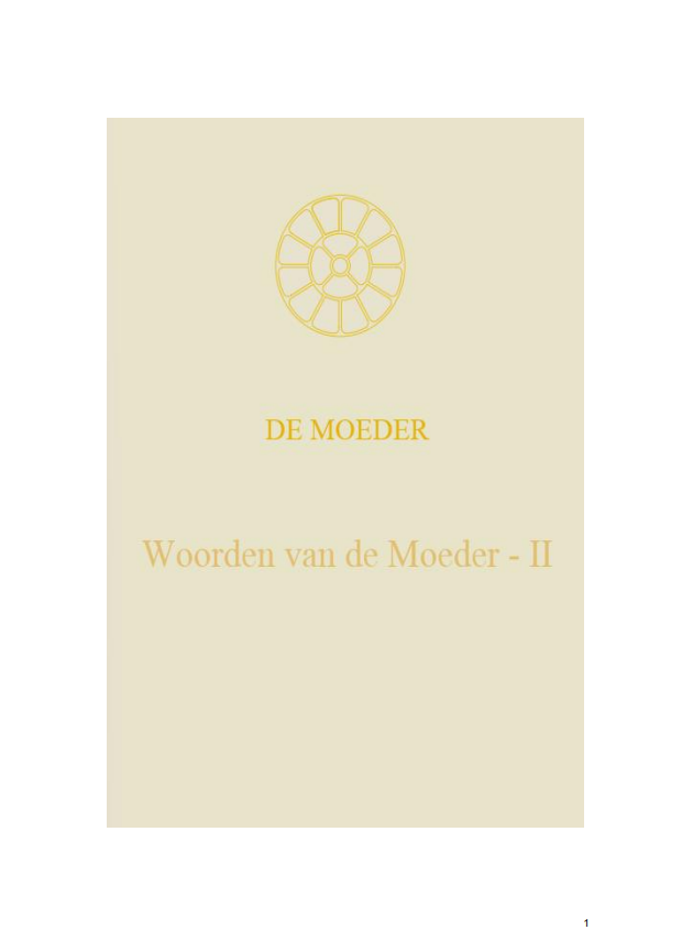 Woorden van de Moeder - II